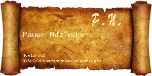 Pauer Nándor névjegykártya